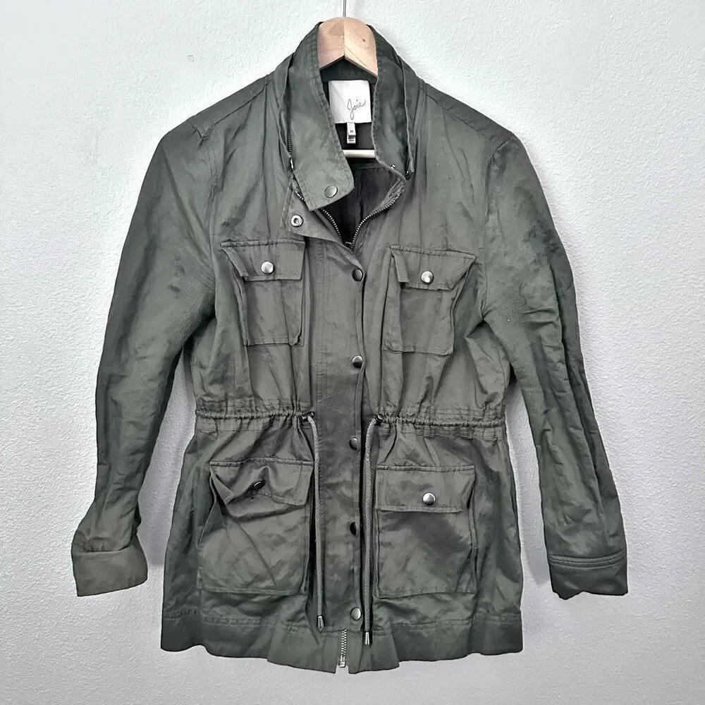 JOIE x‎ ANTHROPOLOGIE | Army Olive Green Military Style Utility Jacket | Medium